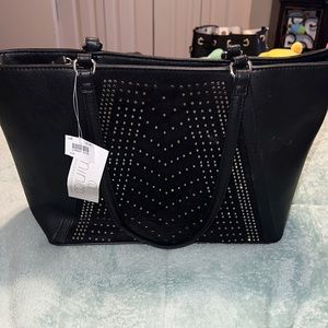 NWT Black Studded handbag Purse Bling Big